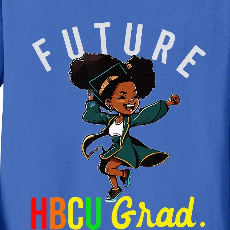 Future HBCU Grad Graduate Afro Black College Graduation Kids Long Sleeve Shirt