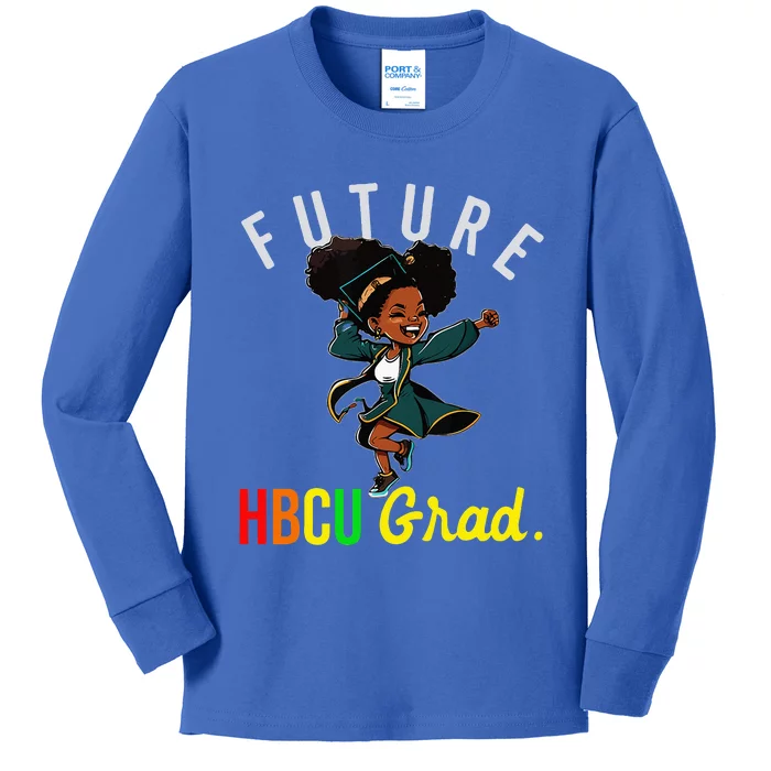 Future HBCU Grad Graduate Afro Black College Graduation Kids Long Sleeve Shirt