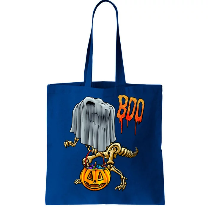 Funny Halloween Ghost Skeleton Dinosaur T Rex Cool Gift Tote Bag