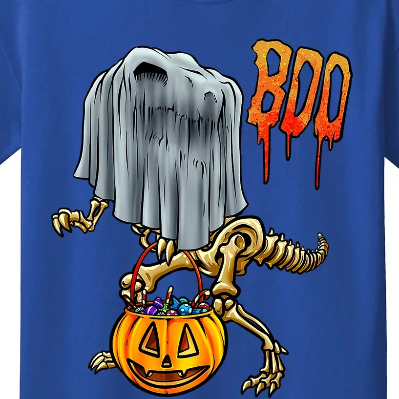 Funny Halloween Ghost Skeleton Dinosaur T Rex Cool Gift Kids T-Shirt