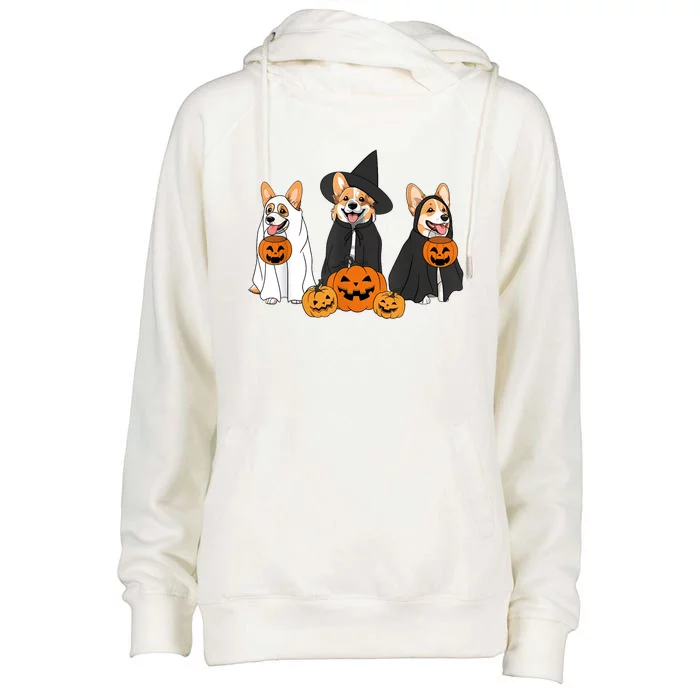 Funny Halloween Ghost Dog Pumpkin Spooky Season Womens Funnel Neck Pullover Hood