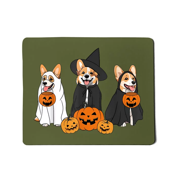 Funny Halloween Ghost Dog Pumpkin Spooky Season Mousepad