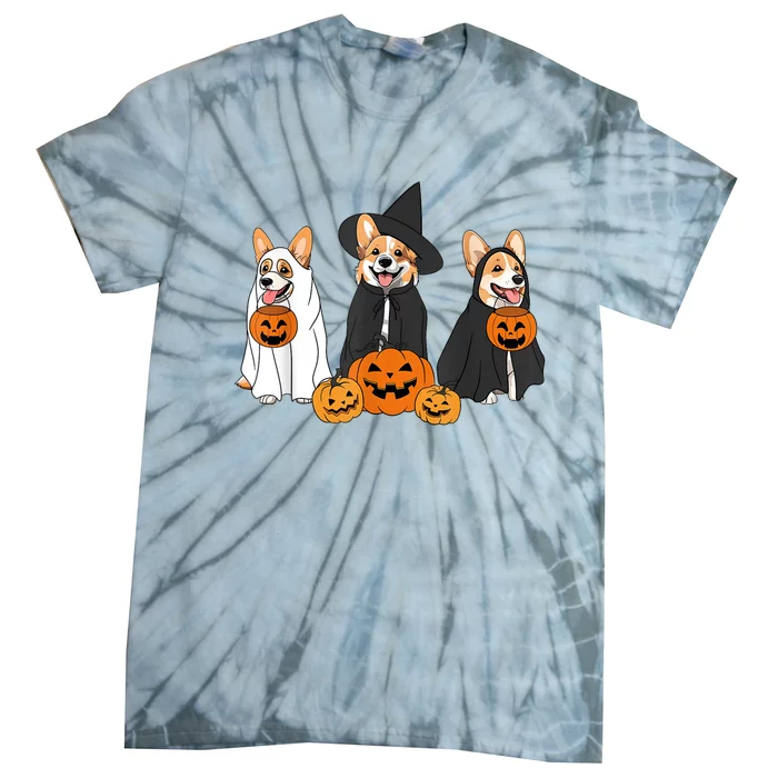 Funny Halloween Ghost Dog Pumpkin Spooky Season Tie-Dye T-Shirt