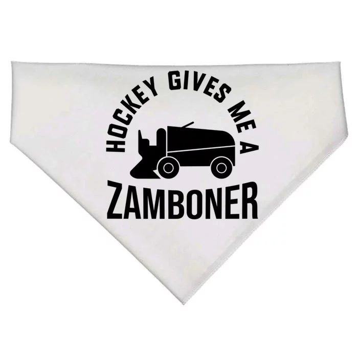 Funny Hockey Gives Me A Zamboner Hockey Lover Gift USA-Made Doggie Bandana