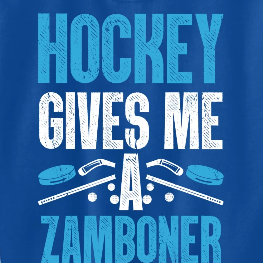 Funny Hockey Gives Me A Zamboner Goal Rink Ice Hockey Sports Gift Kids Sweatshirt