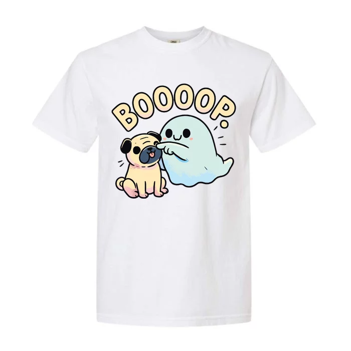 Funny Halloween Ghost Pug Boop Silly Puppy Dog Humor Garment-Dyed Heavyweight T-Shirt