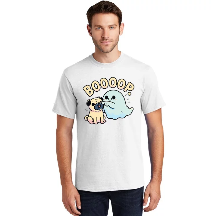 Funny Halloween Ghost Pug Boop Silly Puppy Dog Humor Tall T-Shirt