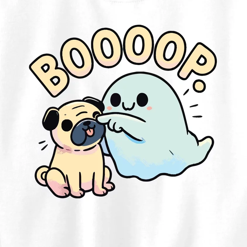 Funny Halloween Ghost Pug Boop Silly Puppy Dog Humor Kids Sweatshirt