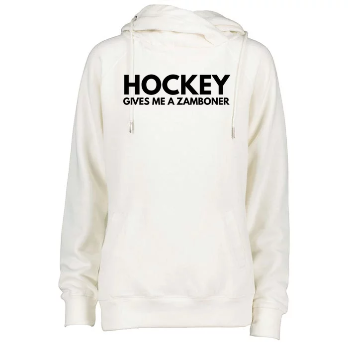 Funny Hockey Gives Me A Zamboner Gift Womens Funnel Neck Pullover Hood