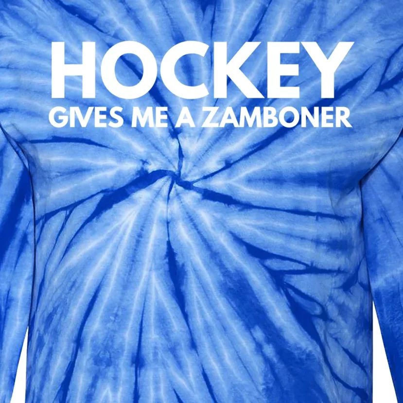 Funny Hockey Gives Me A Zamboner Gift Tie-Dye Long Sleeve Shirt