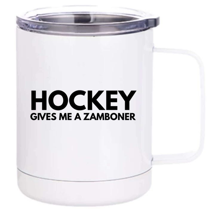 Funny Hockey Gives Me A Zamboner Gift Front & Back 12oz Stainless Steel Tumbler Cup