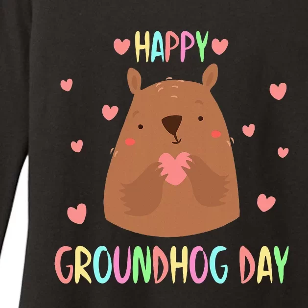 Funny Happy Groundhog Day 2024 Womens CVC Long Sleeve Shirt