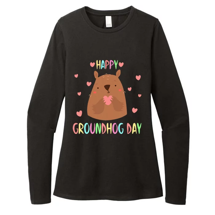 Funny Happy Groundhog Day 2024 Womens CVC Long Sleeve Shirt