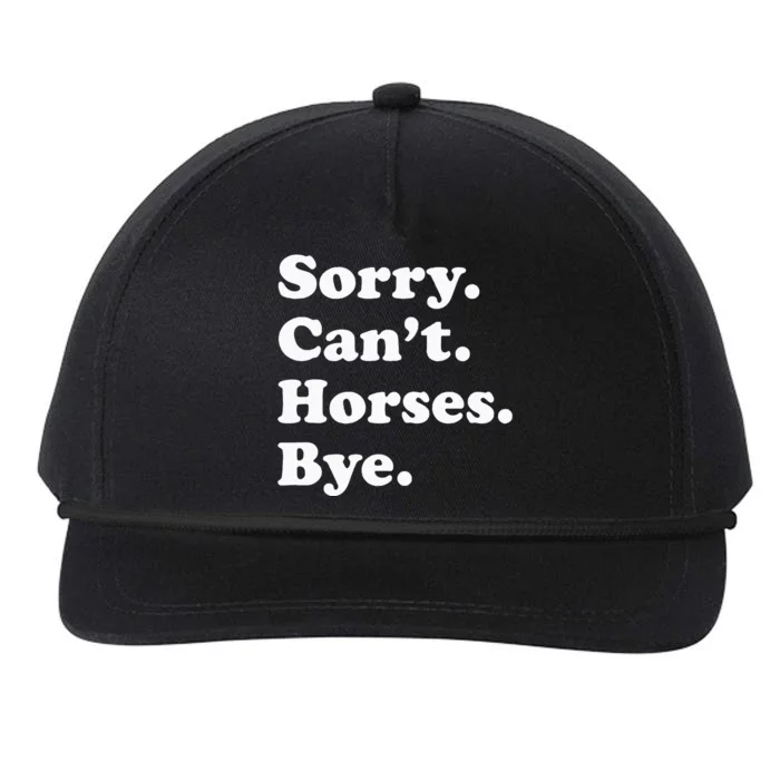 Funny Horse Gift For Men Women Snapback Five-Panel Rope Hat