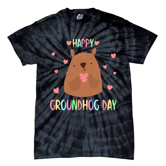 Funny Happy Groundhog Day 2024 Tie-Dye T-Shirt