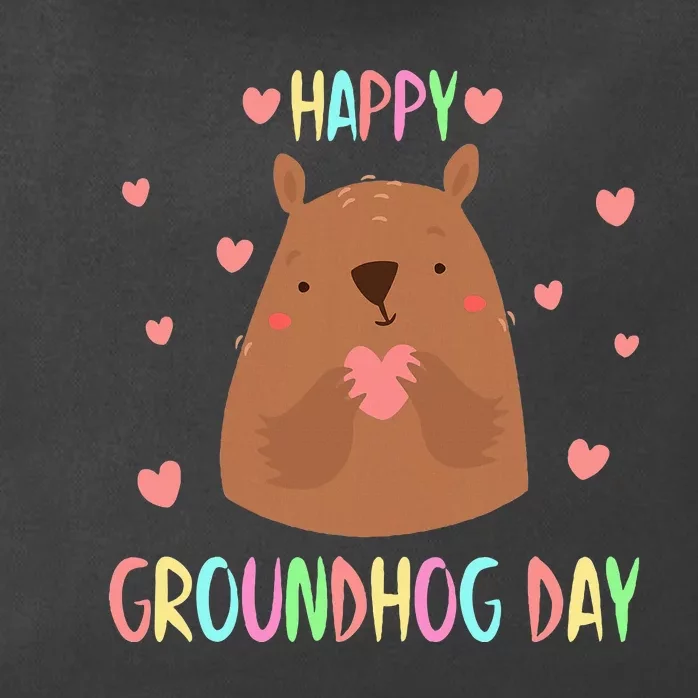 Funny Happy Groundhog Day 2024 Zip Tote Bag