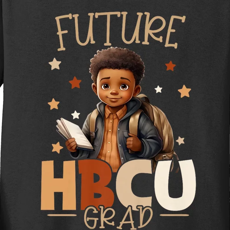 Future Hbcu Graduate Afro Black Boy College Graduation Kids Long Sleeve Shirt