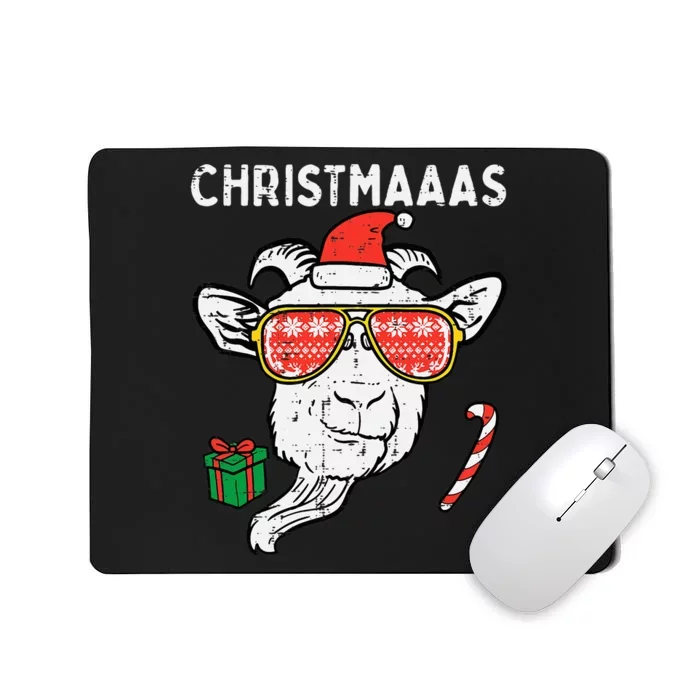 Festive Holiday Goat Santa's Farm Companion Mousepad