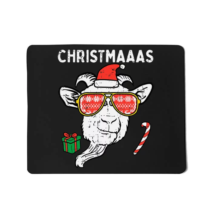 Festive Holiday Goat Santa's Farm Companion Mousepad