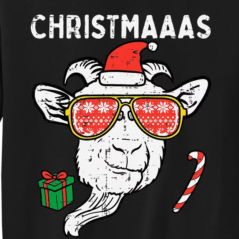 Festive Holiday Goat Santa's Farm Companion Tall Sweatshirt