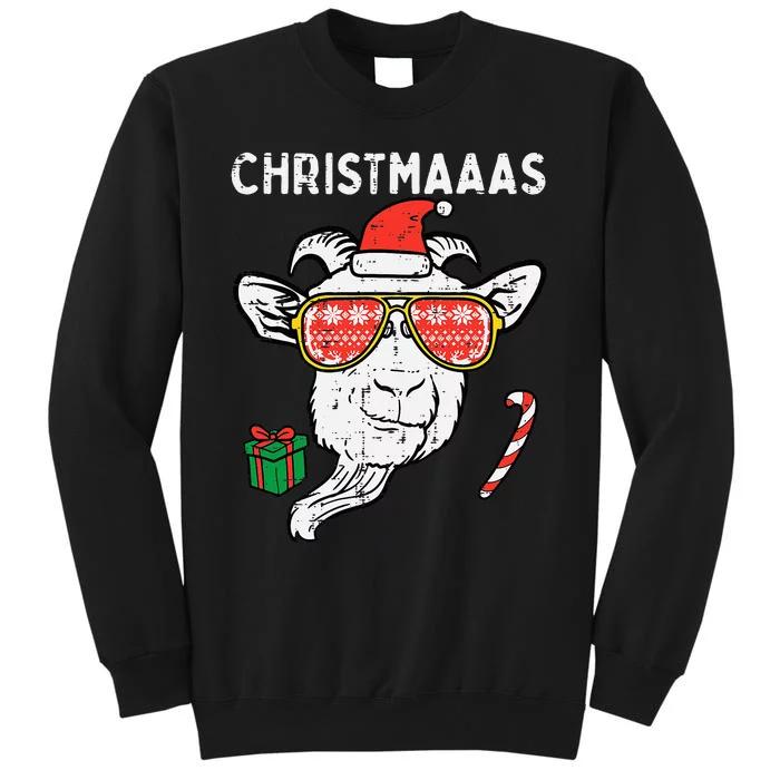 Festive Holiday Goat Santa's Farm Companion Tall Sweatshirt