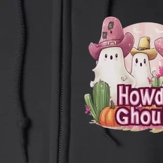 Funny Howdy Ghouls Ghost Halloween Spooky Team Full Zip Hoodie