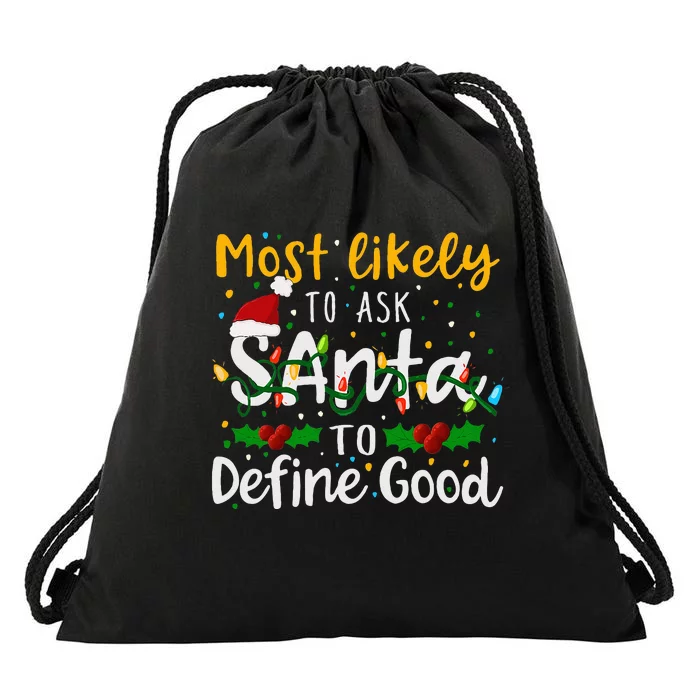 Festive Holiday Gift for the Curious and Jolly Drawstring Bag