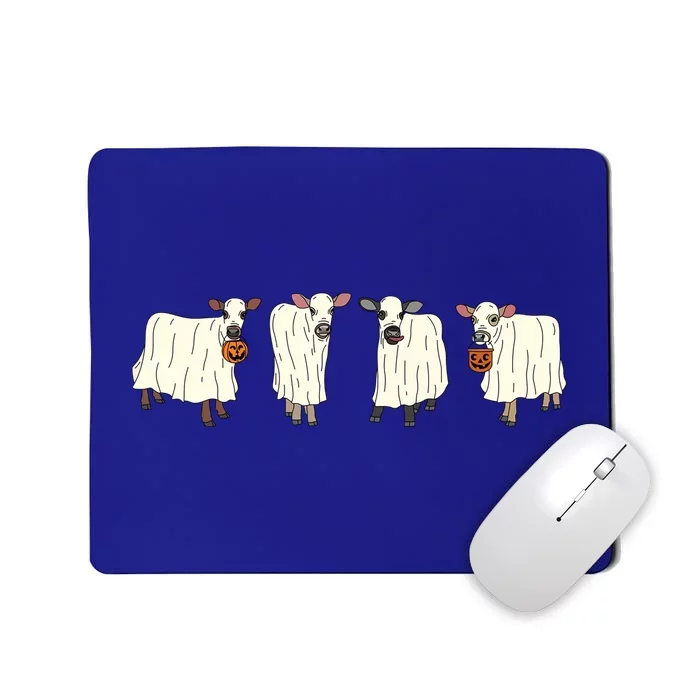 Funny Halloween Ghost Cows Trick Or Treat Cow Lover Gift Mousepad