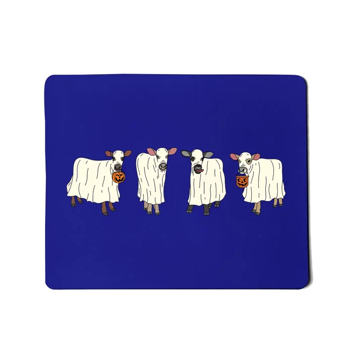 Funny Halloween Ghost Cows Trick Or Treat Cow Lover Gift Mousepad