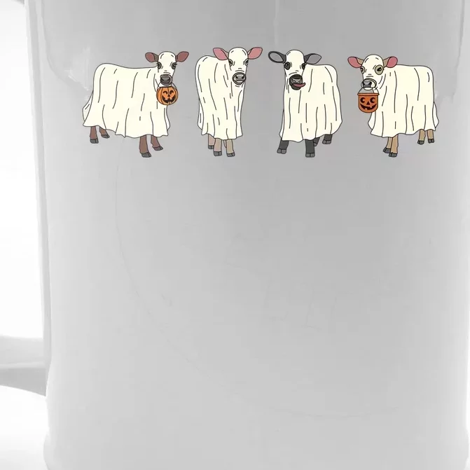 Funny Halloween Ghost Cows Trick Or Treat Cow Lover Gift Front & Back Beer Stein