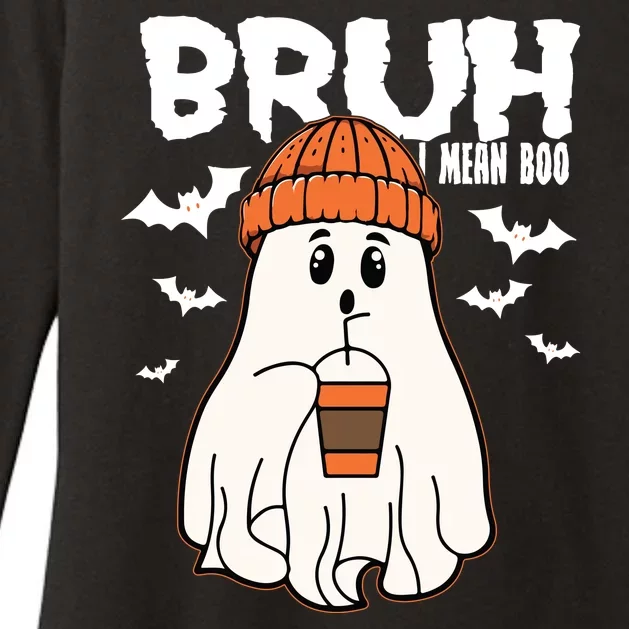 Funny Halloween Ghost Bruh I Mean Boo Womens CVC Long Sleeve Shirt