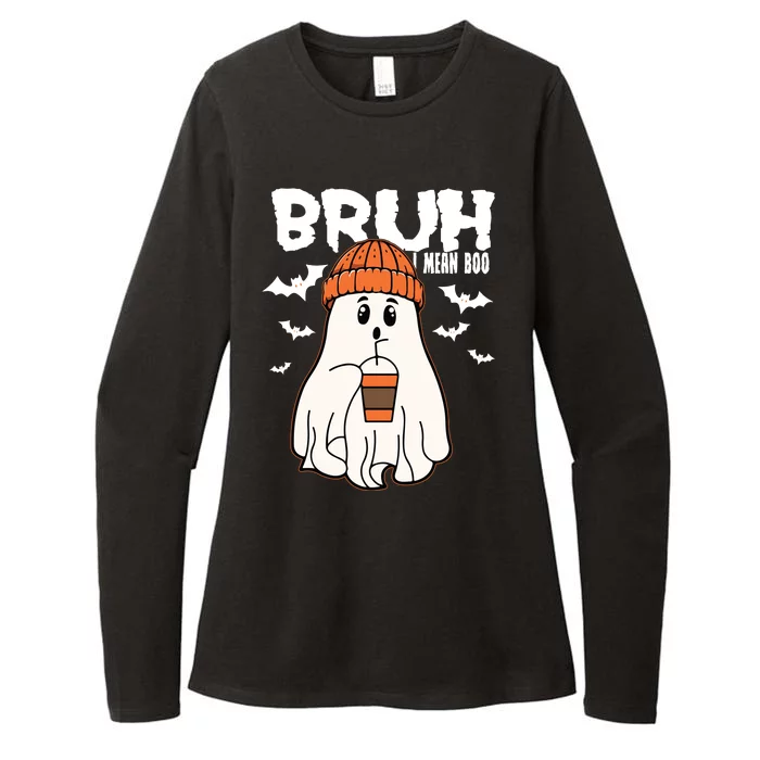 Funny Halloween Ghost Bruh I Mean Boo Womens CVC Long Sleeve Shirt