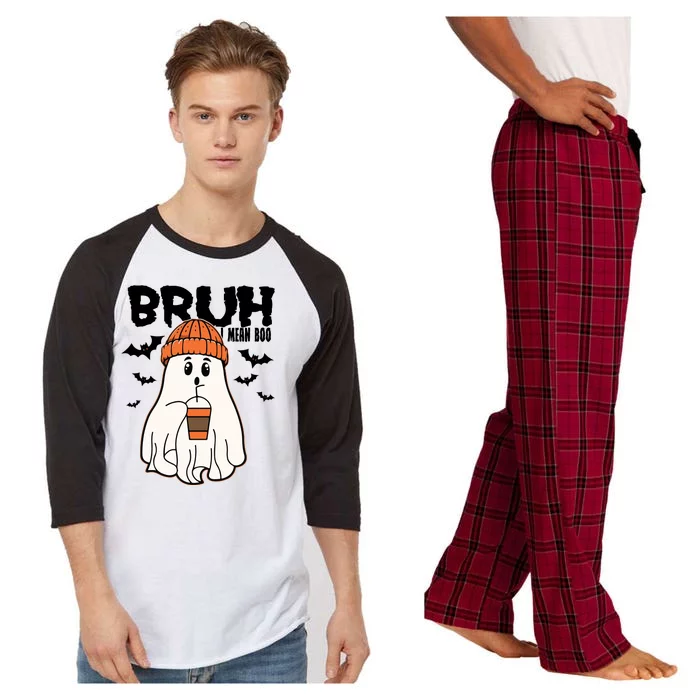 Funny Halloween Ghost Bruh I Mean Boo Raglan Sleeve Pajama Set