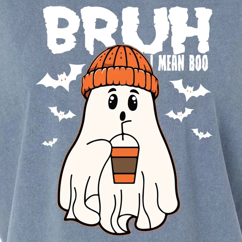 Funny Halloween Ghost Bruh I Mean Boo Garment-Dyed Women's Muscle Tee