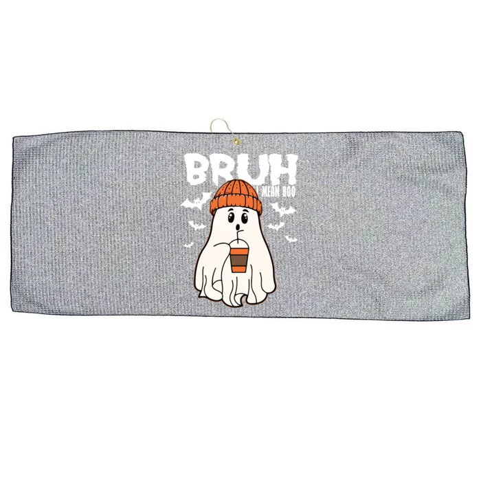 Funny Halloween Ghost Bruh I Mean Boo Large Microfiber Waffle Golf Towel