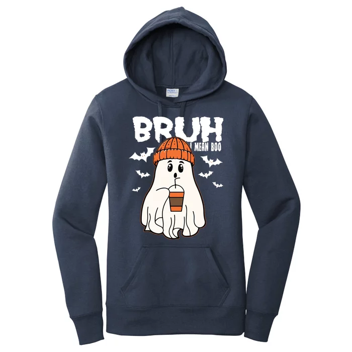 Funny Halloween Ghost Bruh I Mean Boo Women's Pullover Hoodie