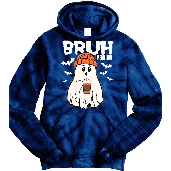 Funny Halloween Ghost Bruh I Mean Boo Tie Dye Hoodie