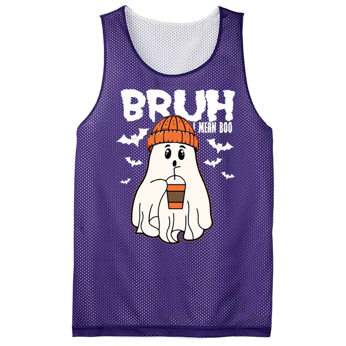 Funny Halloween Ghost Bruh I Mean Boo Mesh Reversible Basketball Jersey Tank