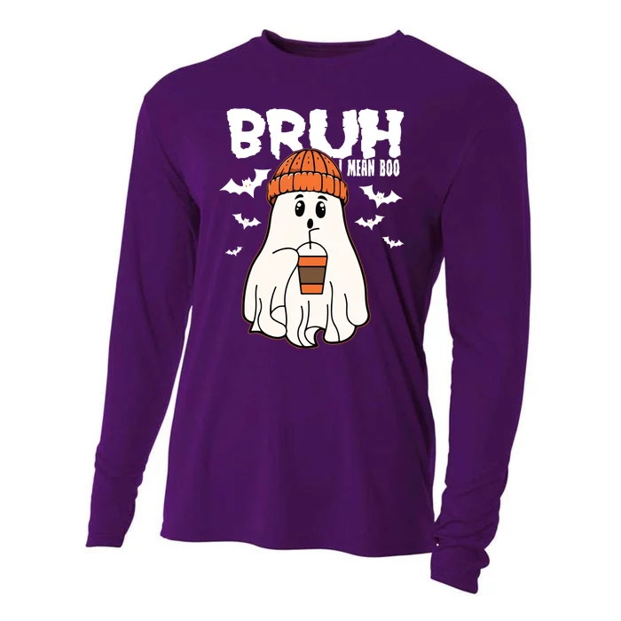 Funny Halloween Ghost Bruh I Mean Boo Cooling Performance Long Sleeve Crew