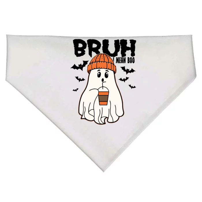 Funny Halloween Ghost Bruh I Mean Boo USA-Made Doggie Bandana