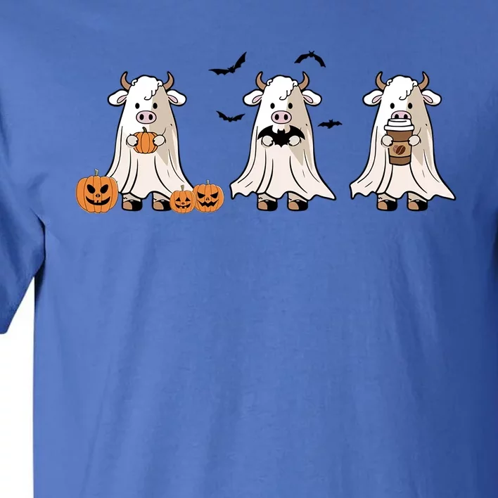 Funny Halloween Ghost Cows Trick Or Treat Cow Lover Funny Gift Tall T-Shirt