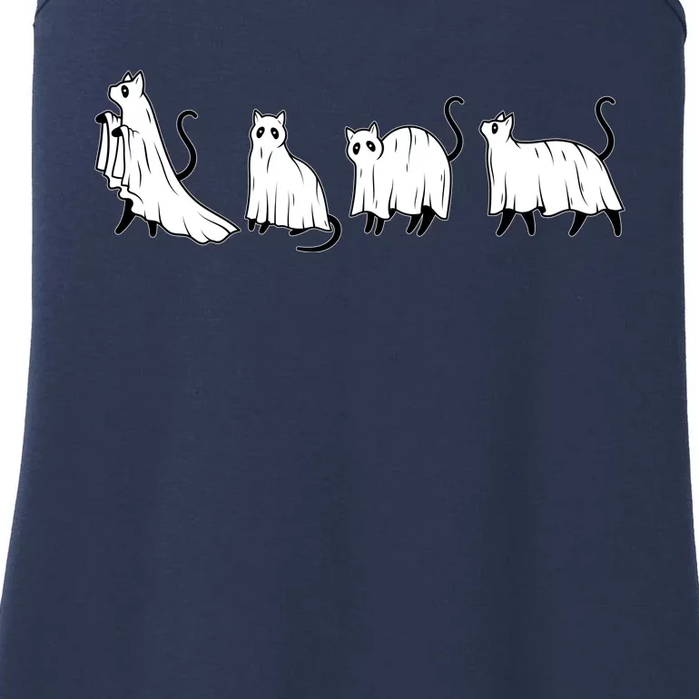 Funny Halloween Ghost Cats Ladies Essential Tank