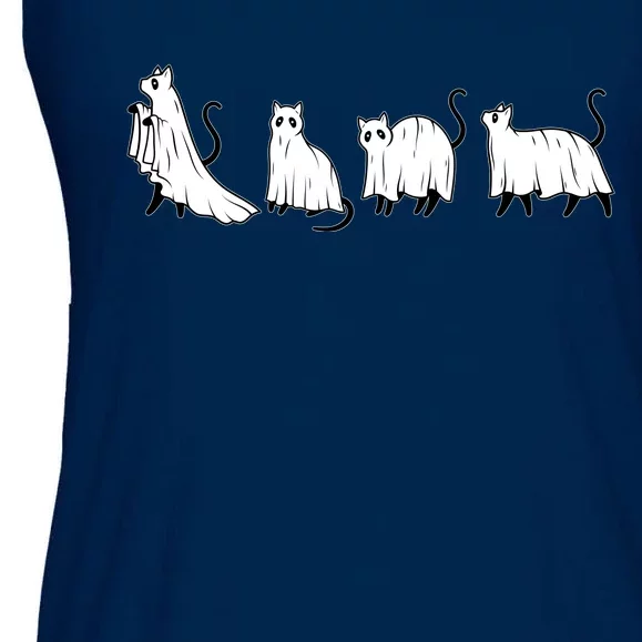 Funny Halloween Ghost Cats Ladies Essential Flowy Tank