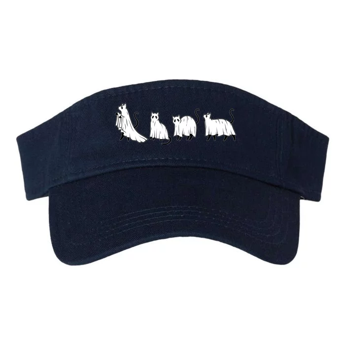 Funny Halloween Ghost Cats Valucap Bio-Washed Visor