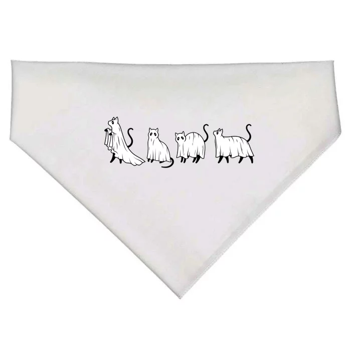 Funny Halloween Ghost Cats USA-Made Doggie Bandana