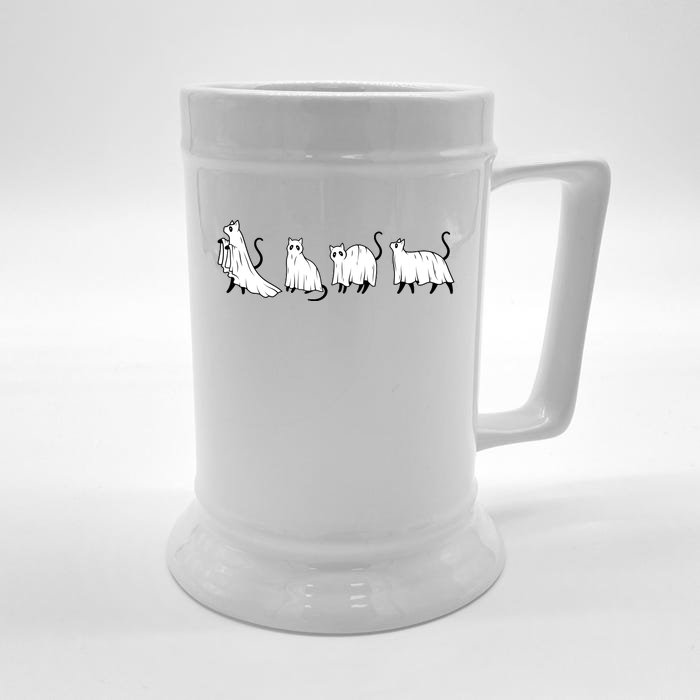 Funny Halloween Ghost Cats Front & Back Beer Stein