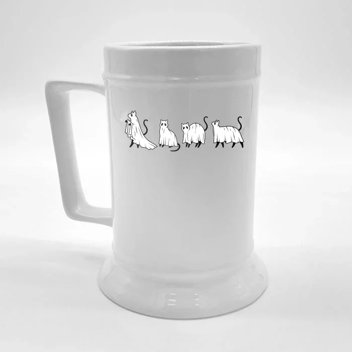 Funny Halloween Ghost Cats Front & Back Beer Stein