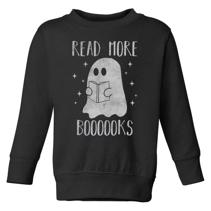 Funny Halloween Ghost Reading Book Spooky and Adorable Toddler Sweatshirt