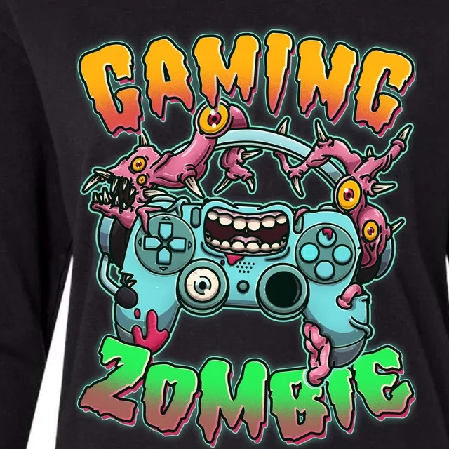 Funny Halloween Gaming Zombie Game Controller Womens Cotton Relaxed Long Sleeve T-Shirt