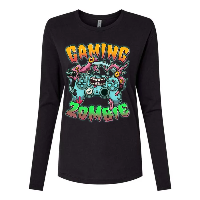 Funny Halloween Gaming Zombie Game Controller Womens Cotton Relaxed Long Sleeve T-Shirt